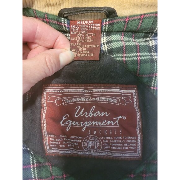 Urban Equipment Mens Chore Barn Jacket M Plaid Lining Corduroy Collar Cotton - Picture 6 of 7